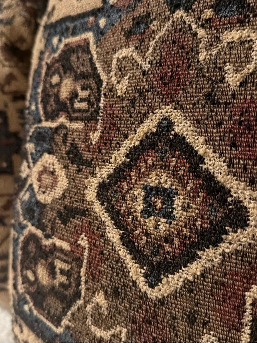 Decorative boho Throw Pillow Pair in Tan and Blue - Home Accents